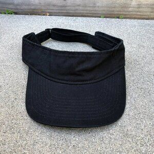 PORT AUTHORITY Visor Hat Men's One Size Plain Blank Black Adjustable Cap Cotton​
